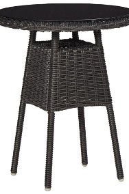 vidaXL 2 krzesła ogrodowe ze stolikiem, polirattan, czarne 46550-2