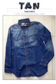Nowa koszula dżinsowa high quality jeans denim dark navy blue z metką-2