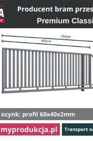 PREMIUM CLASSIC brama przesuwna z profilem 80x20 pionowym – ocynk-2