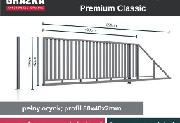 PREMIUM CLASSIC brama przesuwna z profilem 80x20 pionowym – ocynk