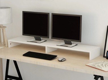 vidaXL Podstawka pod monitor z płyty wiórowej 118 x 23,5 x 9 cm, biała243663-1