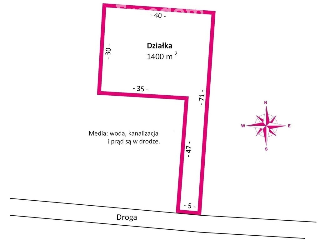 *Działka z WZ pod bliźniak*Media* - Widok 2
