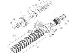 John Deere 9620 DF500 - skrzynia biegów - wał YZ502182 YZ501720