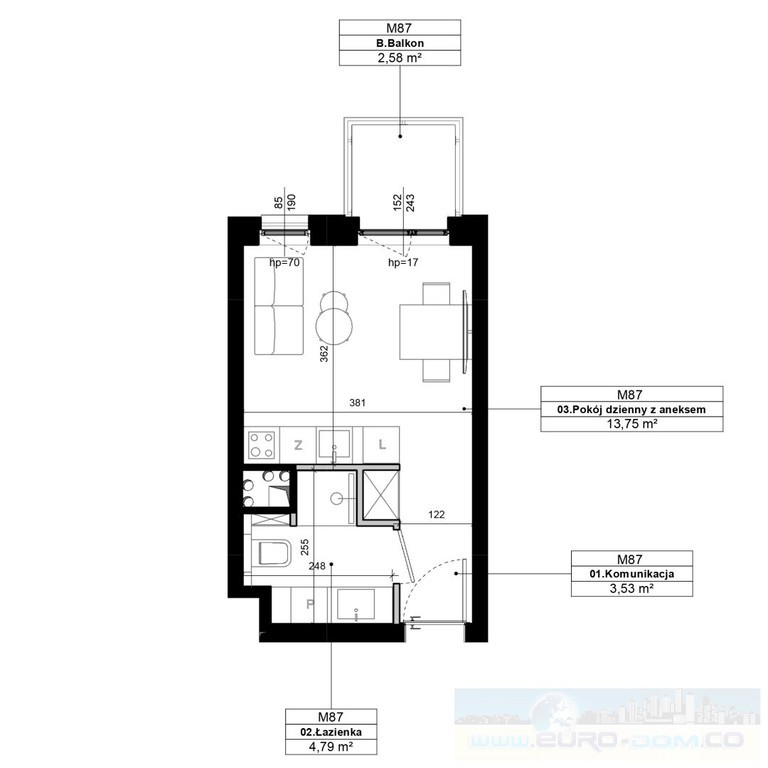 Mieszkanie na sprzedaż, 22 m², 1 pokój Poznań Jeżyce - Widok 6