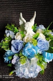 kompozycje kwiatowe, wiązanki na grób z aniołkiem-2