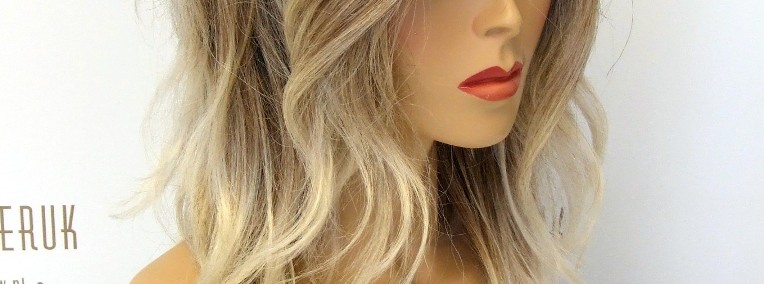 Peruka długa z włosów syntetycznych w kolorze blond Staszów -1