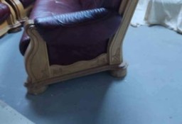 Sofa z fotelami ze skóry 