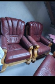 Sofa z fotelami ze skóry -2