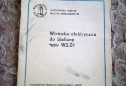 instrukcja; Wirówka do prania; W2.01 DTR; Światowit; Myszków;  gwarancją 1977 r 