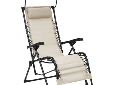 vidaXL Składane krzesło tarasowe, kremowe, tworzywo textilene-1