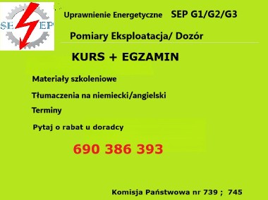 Uprawnienia SEP G1/G2/G3 Pomiary E/D-1