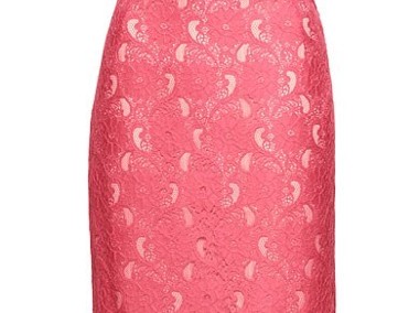 Spódnica ołówkowa H&M elegancka koronka róż neon 42 XL Conscious Colle-1