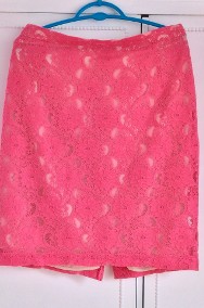 Spódnica ołówkowa H&M elegancka koronka róż neon 42 XL Conscious Colle-2