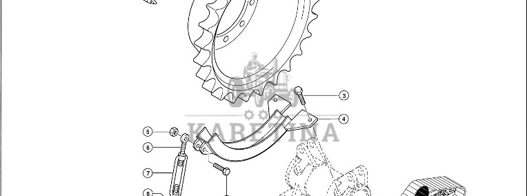 Claas Lexion 560 KOŁO NAPĘDU GĄSIENICY 0007853040 (Półgąsienica stalowa; koło gwiazdowe i zestaw de-1