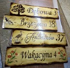 SZYLD drewniany tablica adresowa z drewna reklama na drewnie baner logo  graw