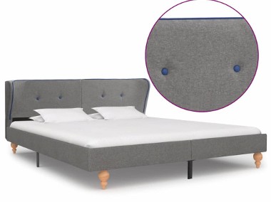 vidaXL Rama łóżka, jasnoszara, tapicerowana tkaniną, 160 x 200 cm 280575-1