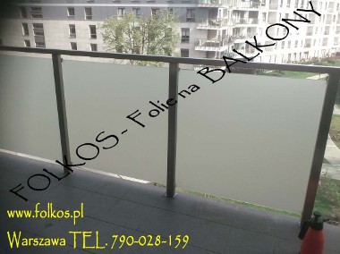 Oklejamy balkony Warszawa - folie matowe na szyby balkonowe -Folkos folie Wawa-1