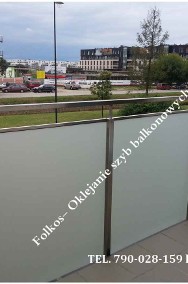 Oklejamy balkony Warszawa - folie matowe na szyby balkonowe -Folkos folie Wawa-2