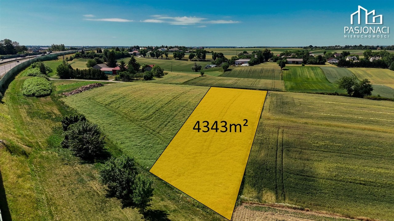 Działka budowlano-usługowa 4343m² 15min od Lublina, Garbów