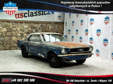 Ford Mustang Coupe 1965 v8 289 zdrowa baza do odnowienia niebieski wnętrze Pony-1