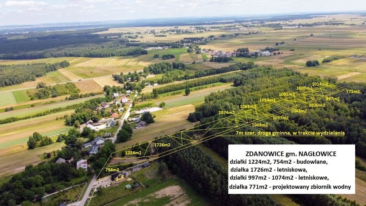 Tania działka budowlana przy asfalcie (plan) 754 m² cena tylko 49.900zł – pohled 3