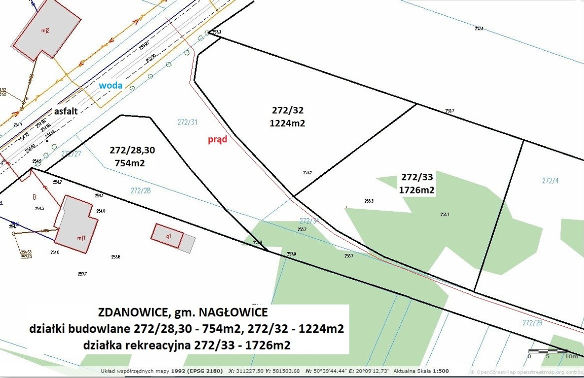 Tania działka budowlana przy asfalcie (plan) 754 m² cena tylko 49.900zł – pohled 6