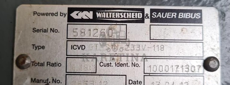 Walterscheid & Sauer Bibus ICVD GT-S1N-233V-118 części claas scorpion 6030-1