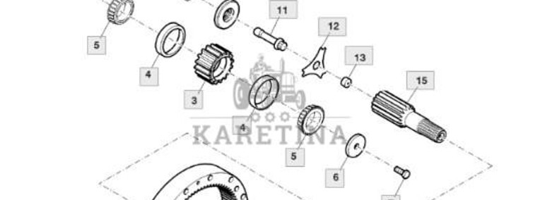 John Deere 6195R Mechanizm Różnicowy Wał Koło Koronowe Satelity R323474 R305542 R94897 R153611-1