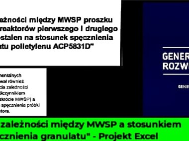 "Analiza zależności między MWSP a stosunkiem spęcznienia granulatu Projekt Excel-1
