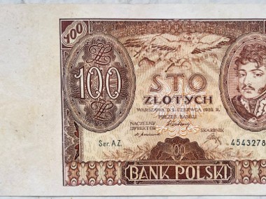 Banknot Polska IIRP 100 Złotych Złote Zł 1932 rok r. AZ. Stan II XF/EF -1