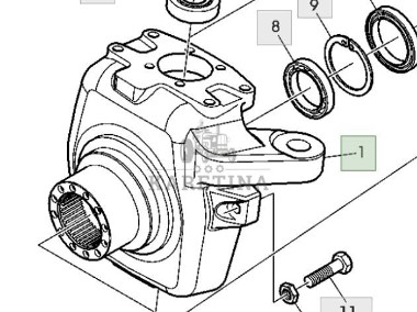 John Deere 6230 6630 Zwrotnica Prawa Obudowa L171449-2
