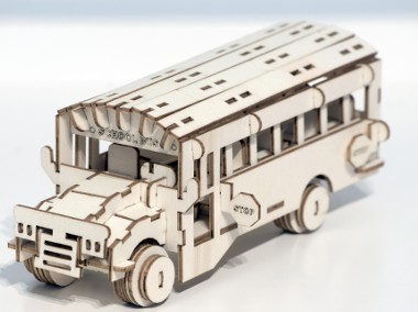 Model Samochód Autobus szkolny puzzle 3D składanka-1
