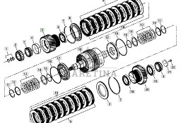 John Deere 9620 DF500 - skrzynia biegów - wał YZ502172 YZ501994