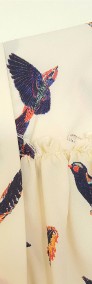 Śliczna bluzka H&M 36 S kremowa w jaskółki ptaki wzór ptak wróble-4
