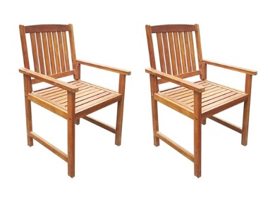 vidaXL Krzesła ogrodowe, 2 szt., lite drewno akacjowe, brązowe 42626-1