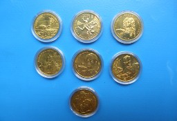 Rok 2002 szt. 7 monet dwuzłotowych  ( 2 zł. ) w kapslach 