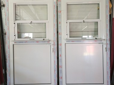 drzwi aluminiowe z oknem podawczym i parapetem -  na wymiar-1