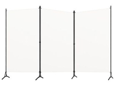 vidaXL Parawan 3-panelowy, biały, 260 x 180 cm, tkaninaSKU:320731-1