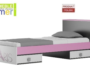 łóżko młodzieżowe dla nastolatki PARIS 19 łóżko 226x94 stylowa grafika-1