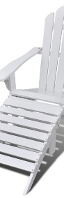vidaXL Krzesło ogrodowe z podnóżkiem, drewniane, białe 40859-3