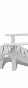 vidaXL Krzesło ogrodowe z podnóżkiem, drewniane, białe 40859-4