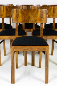 Krzesła art deco, sześć krzeseł Polska lata 40-50 vintage, orzech politura-2