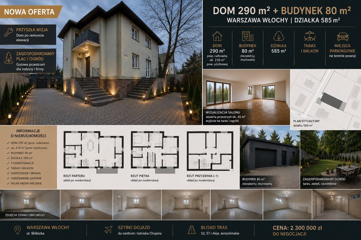Dom na sprzedaż, 8 pokoi, 290 m², Warszawa