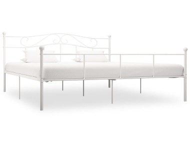 vidaXL Rama łóżka, biała, metalowa, 180 x 200 cm284521-1