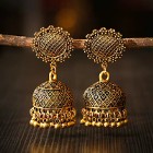 Kolczyky etno folk Azja etniczne złoty kolor jhumki India Nepal Pakistan boho