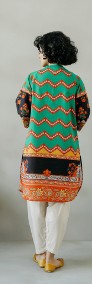 Nowa indyjska tunika S 36 kameez Bollywood kolorowa wzory boho hippie bohemian-3