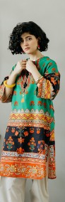 Nowa indyjska tunika S 36 kameez Bollywood kolorowa wzory boho hippie bohemian-4