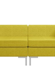 vidaXL Moduły sofy narożnej z poduszkami, 2 szt., tkanina, żółte287047-2
