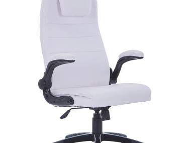 vidaXL Krzesło obrotowe z białej sztucznej skóry, regulowane 20090-1