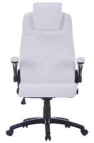 vidaXL Krzesło obrotowe z białej sztucznej skóry, regulowane 20090-2